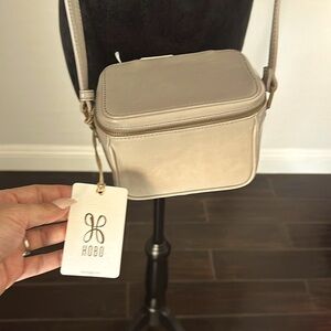 Authentic Hobo Gray Puxie Leather Camera Crossbody Bag